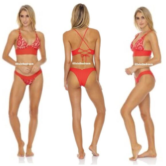 Luli Fama Corazon de Seda XL Reversible Bustier & Bottom XL $190 - Picture 2 of 15